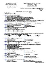 Đề kiểm tra chuyên đề lần 4 môn Vật lý Lớp 11 - Mã đề 209 - Năm học 2018-2019 - Trường THPT Liễn Sơn